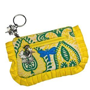 Vintage Y2K Americana Floral Paisley Zipper Pouch Coin Purse Dragonfly Butterfly